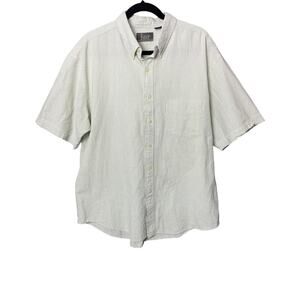 Farah Seersucker Stripped Button Up Shirt Men’s XL 100% Cotton Casual Preppy